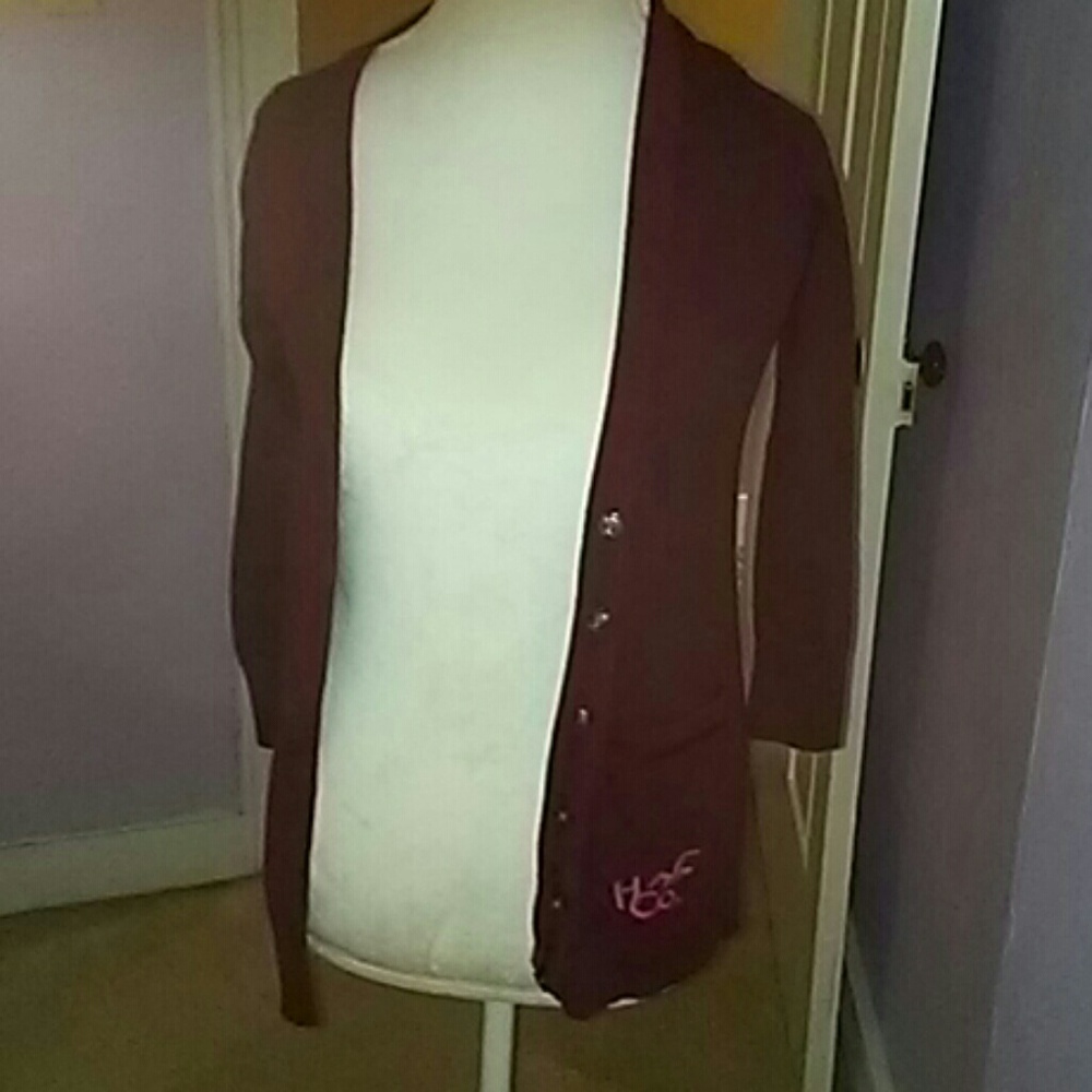 Hollister maroon cardigan jacket